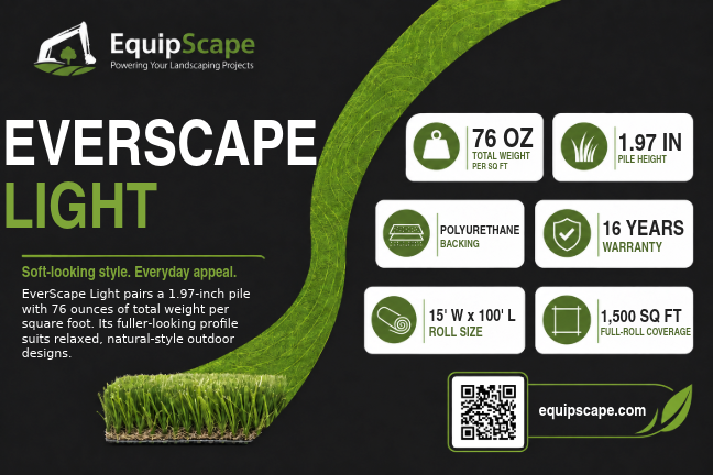 Official EverScape Light turf tag with specifications