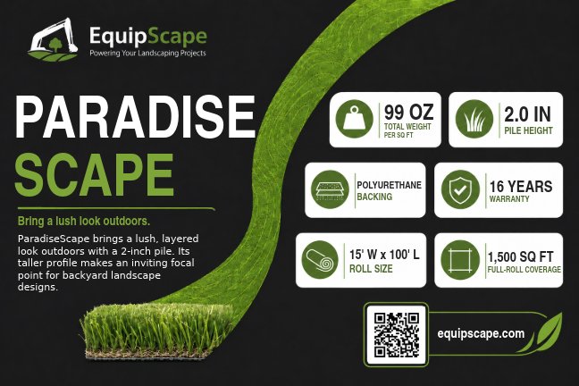Official ParadiseScape turf tag with specifications