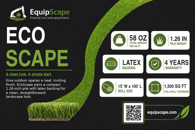 Official EcoScape turf tag with specifications