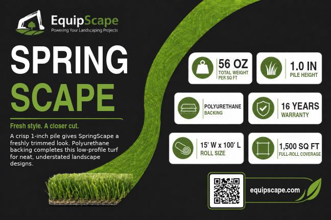 Official SpringScape turf tag with specifications