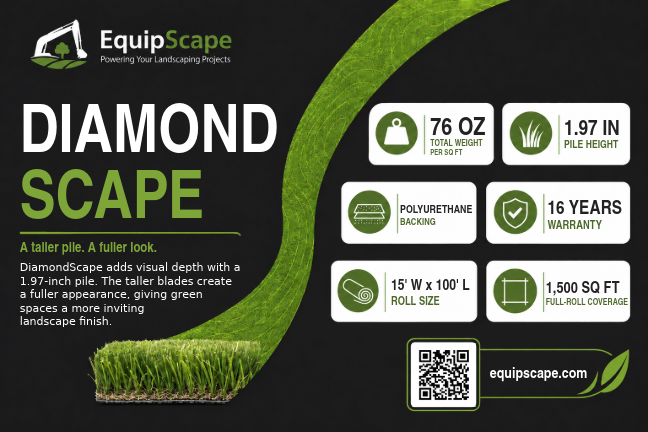 Official DiamondScape turf tag with specifications