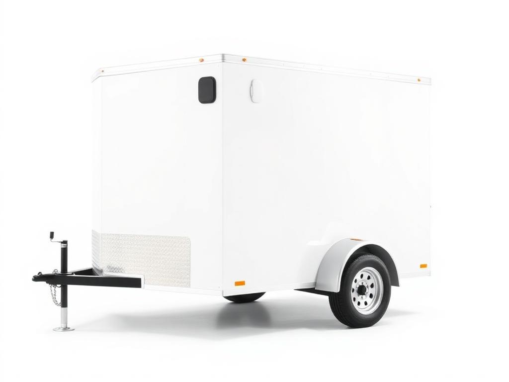 Enclosed cargo trailer parked at an El Paso job site protecting tools overnight